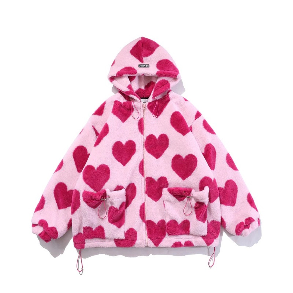 Oversized Heart Sherpa Coat❤️